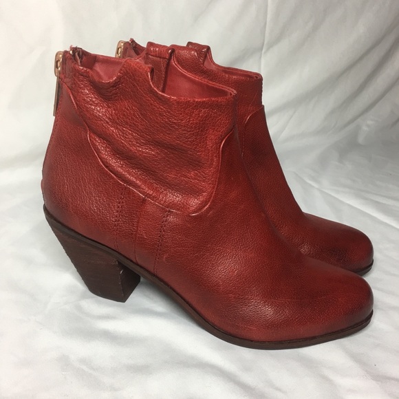 sam edelman red ankle boots